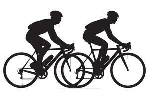 Bicycle riding black Silhouette design white background vector