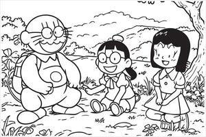 dibujo nobita nobi doraemon gratis diseño vector