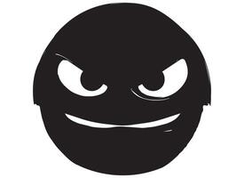 negro silueta gracioso cara gesto emoji gratis vector