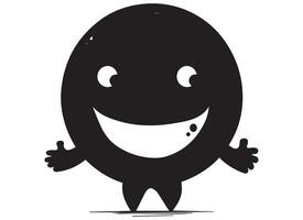 black silhouette funny face gesture emoji free vector