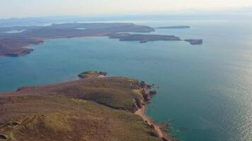 vue de une génial la taille de le shkota île et le tobizine péninsule video