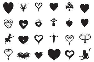 love silhouette design bundle set free vector