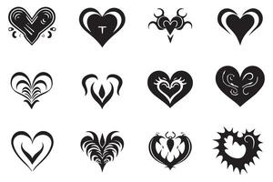 corazones silueta icono haz colección Pro vector