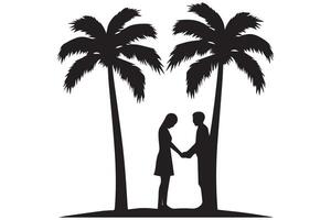 Silhouette of palm tree pro design vector