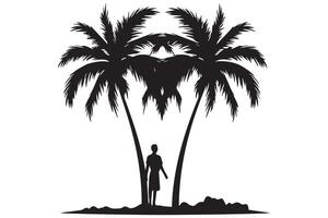 Silhouette of palm tree pro design vector