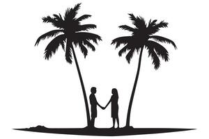silueta de palma árbol Pro diseño vector