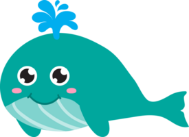 cute whale cartoon, sea animal png