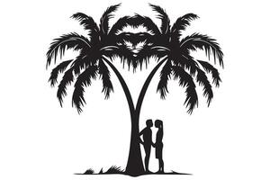 Silhouette of palm trees White background pro design vector