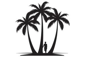 Silhouette of palm tree pro design vector