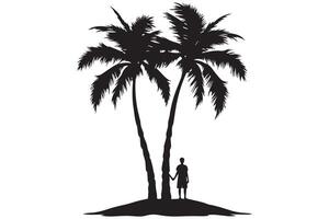 Silhouette of palm tree pro design vector