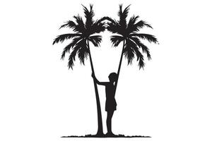 Silhouette of palm trees White background pro design vector