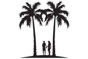 Silhouette of palm tree pro design vector