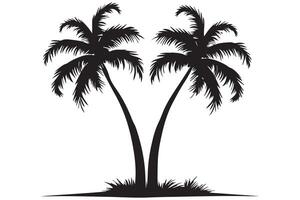 Silhouette of palm trees White background pro design vector