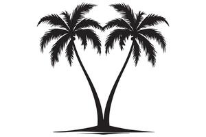 Silhouette of palm trees White background pro design vector