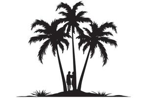 Silhouette of palm tree pro design vector