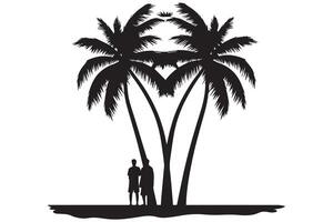 Silhouette of palm tree pro design vector