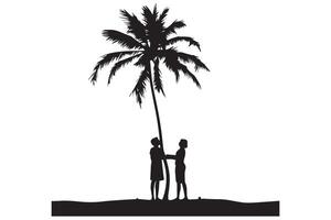 Silhouette of palm trees White background pro design vector