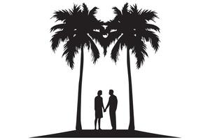 Silhouette of palm tree pro design vector