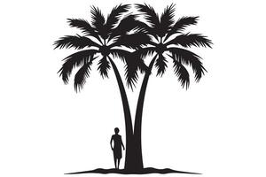 Silhouette of palm trees White background pro design vector