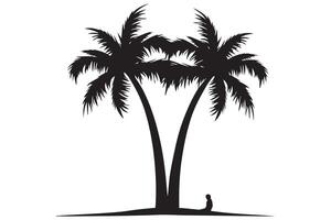 Silhouette of palm trees White background pro design vector