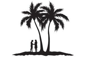 Silhouette of palm trees White background pro design vector