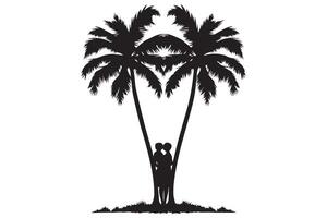 Silhouette of palm trees White background pro design vector