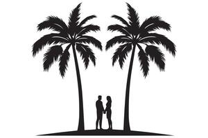 Silhouette of palm trees White background pro design vector