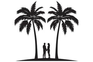 Silhouette of palm trees White background pro design vector