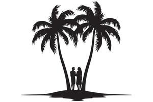 Silhouette of palm tree pro design vector