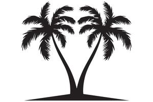 Silhouette of palm trees White background pro design vector