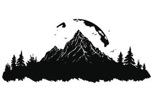 montaña silueta gratis diseño vector