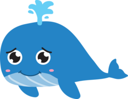 schattig walvis tekenfilm, zee dier png