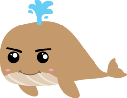 fofa baleia desenho animado, mar animal png