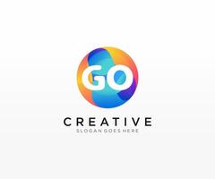 GO initial logo With Colorful Circle template . vector