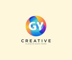 GY initial logo With Colorful Circle template . vector