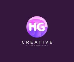 HG initial logo With Colorful Circle template . vector