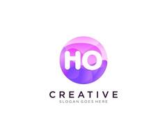 HO initial logo With Colorful Circle template . vector