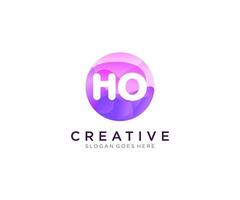 HO initial logo With Colorful Circle template . vector