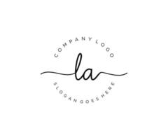 initial LA Feminine logo beauty monogram and elegant logo design, handwriting logo of initial signature, wedding, fashion, floral and botanical with creative template. vector