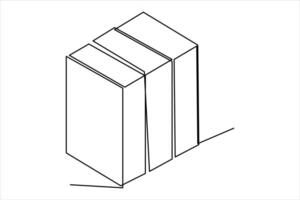 Continuous one line drawing of a book icon. outline art illustration vector