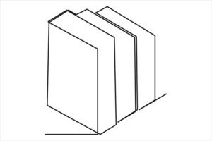 Continuous one line drawing of a book icon. outline art illustration vector