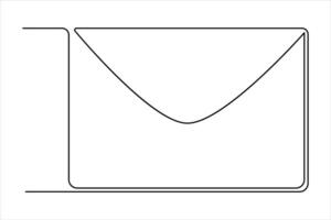 continuo uno línea correo electrónico contorno mano dibujado símbolo Arte ilustración vector