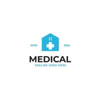 Medical home logo design illustration idea vector