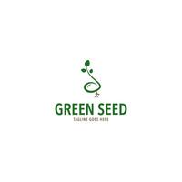 Green seed nature logo icon design template illustration idea vector