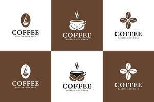 Beans and coffee cup logo design symbol template illustration vector