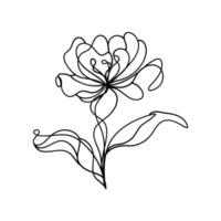 minimalista estético flor tulipán garabatear impresión para hogar decoración vector