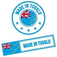 Made in Tuvalu Sign Grunge Style vector