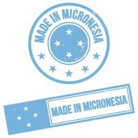 Made in Micronesia Sign Grunge Style vector