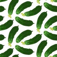 Pattern of fresh small cucumbers, suitable for depicting fresh products from the garden. Gherkins. Ideal for cooking graphics, salad recipes, healthy lifestyle blogs. Packaging of flavor, ingredient vector