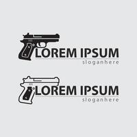 pistola logo icono y táctico diseño pistolas ilustración vector